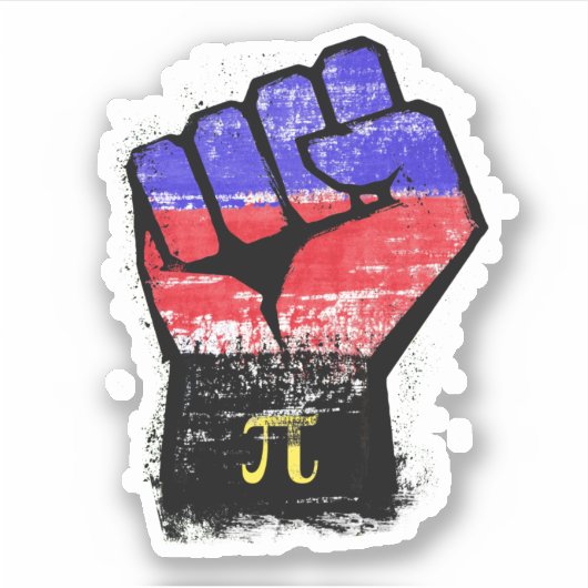 Sticker Poing de protestation de la Fierté polyamérale (Devant)