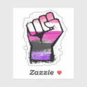 Sticker Poing de protestation genre fluide (Feuille)