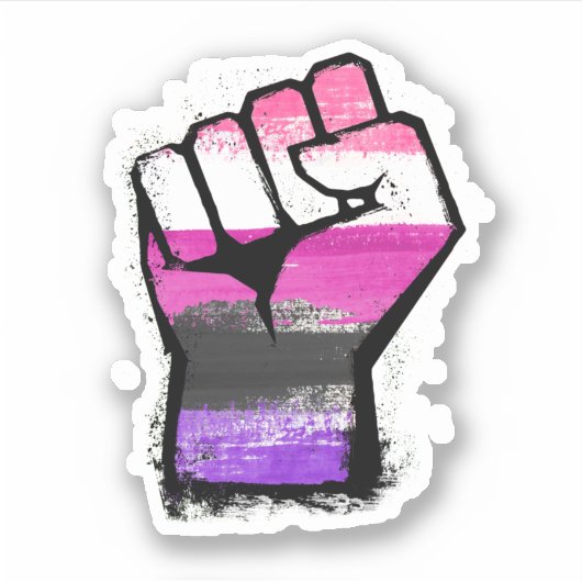 Sticker Poing de protestation genre fluide (Devant)