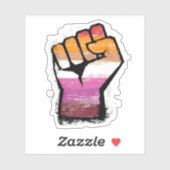 Sticker Poing de protestation lesbienne (Feuille)
