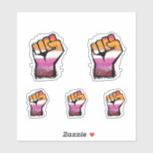 Sticker Poing de protestation lesbienne (Feuille)