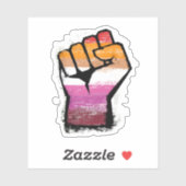 Sticker Poing de protestation lesbienne (Feuille)