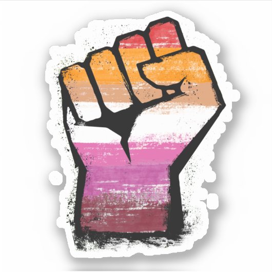 Sticker Poing de protestation lesbienne (Devant)