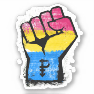 Sticker Poing de protestation pansexuel