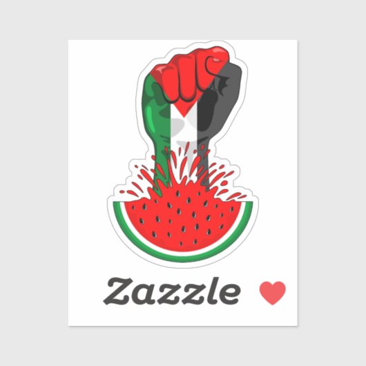 Sticker Poing de résistance palestinienne sur le symbole d (Feuille)