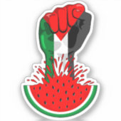Sticker Poing de résistance palestinienne sur le symbole d (Recto)