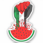 Sticker Poing de résistance palestinienne sur le symbole d (Recto)