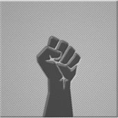 Sticker Poing de solidarité en fibre de carbone (Devant)