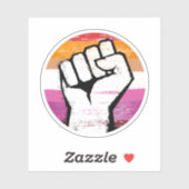 Sticker Poing fermé de fierté lesbienne imprimé (Feuille)