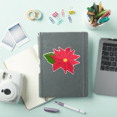 Sticker Poinsettia de Noël rouge (Couverture iPad)