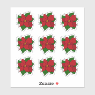Sticker Poinsettia en vitrail