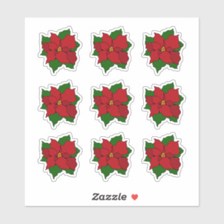 Sticker Poinsettia en vitrail