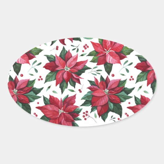 Sticker Poinsettia et Berries rouges (Devant)