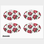 Sticker Poinsettia et Berries rouges (Feuille)