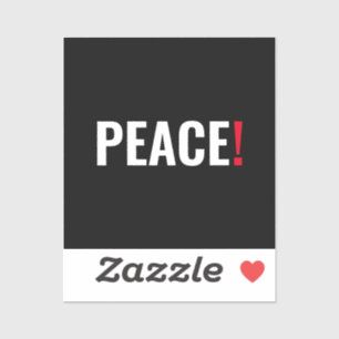 Sticker Point d'exclamation de paix noir blanc rouge anti-
