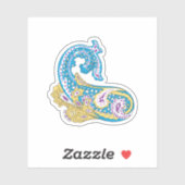 Sticker Point, Sherpa Blue, Design de sable doré (Feuille)