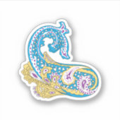 Sticker Point, Sherpa Blue, Design de sable doré (Devant)