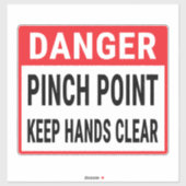 STICKER POINTE DE DANGER GARDEZ LES MAINS CLAIRES (Feuille)