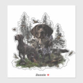 Sticker Pointeur à poils courts allemand (Feuille)