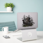 Sticker Pointeur à poils courts allemand (Ordinateur portable sur le bureau)