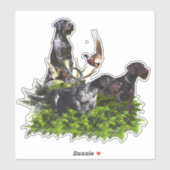 Sticker Pointeur À poils durs allemand (Feuille)