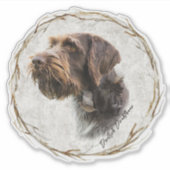 Sticker Pointeur À poils durs allemand (Devant)