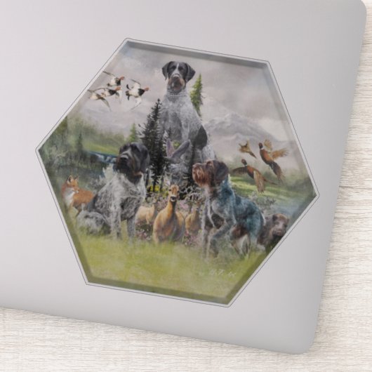 Sticker Pointeur À poils durs allemand (Détail)