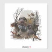 Sticker Pointeur À poils durs allemand (Feuille)