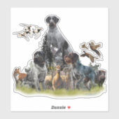 Sticker Pointeur À poils durs allemand (Feuille)