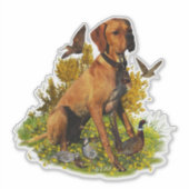 Sticker Pointeur anglais, chasse aux oiseaux (Devant)