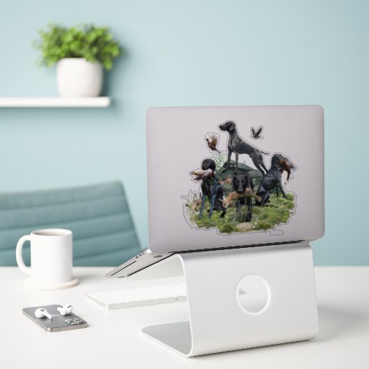 Sticker Pointeurs noirs allemands (Ordinateur portable sur le bureau)