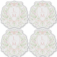 Poireau doux avec vaches roses | Mariage monogramm