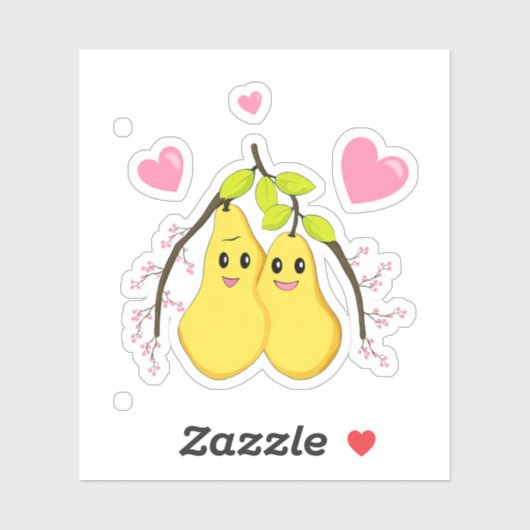 Sticker Poires jaunes (Feuille)