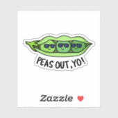 Sticker Pois Sortis Yo Funny Peas Pun (Feuille)