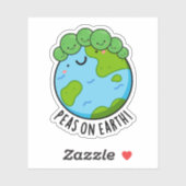 Sticker Pois Sur Terre Fantaisie Veggie Pun de Paix (Feuille)