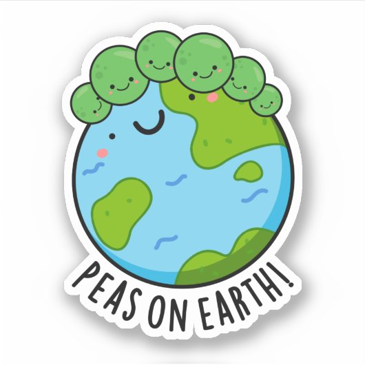 Sticker Pois Sur Terre Fantaisie Veggie Pun de Paix (Devant)