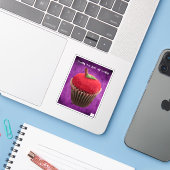 Sticker Poison Apple Cupcake Déplaisant (Ordinateur portable avec iPhone)