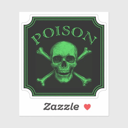 Sticker Poison Crâne et os croisés Halloween Design Imprim (Feuille)