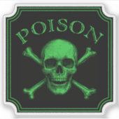 Sticker Poison Crâne et os croisés Halloween Design Imprim (Devant)
