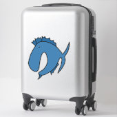Sticker Poisson blanc bleu (Sur valise)