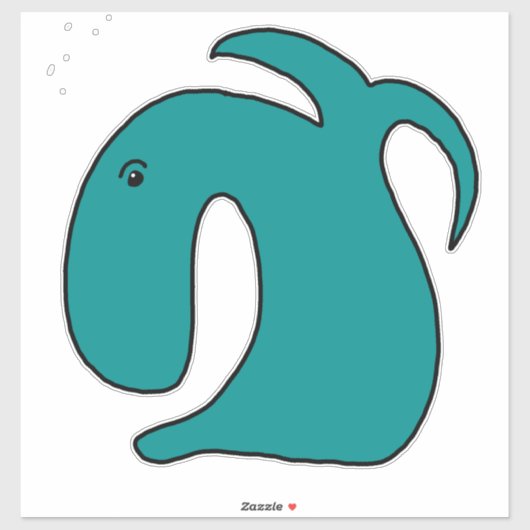 Sticker Poisson blanc bleu (Feuille)