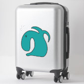 Sticker Poisson blanc bleu (Sur valise)