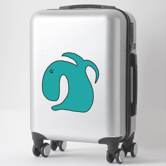 Sticker Poisson blanc bleu (Sur valise)