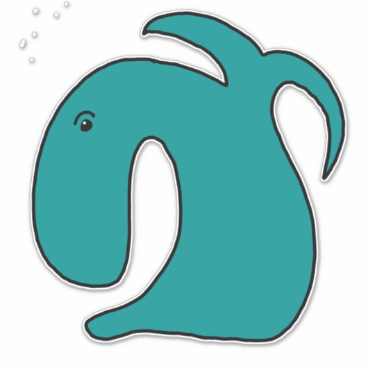 Sticker Poisson blanc bleu (Devant)