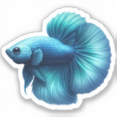 Sticker Poisson bleu turquoise (Recto)