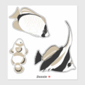 Sticker Poisson clown d'ange noir blanc (Feuille)