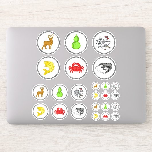 Sticker Poisson Crabe crevée Jeu Vinyl Feuille d'autocolla (Ordinateur)