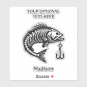 Sticker Poisson de nom personnalisé (Feuille)