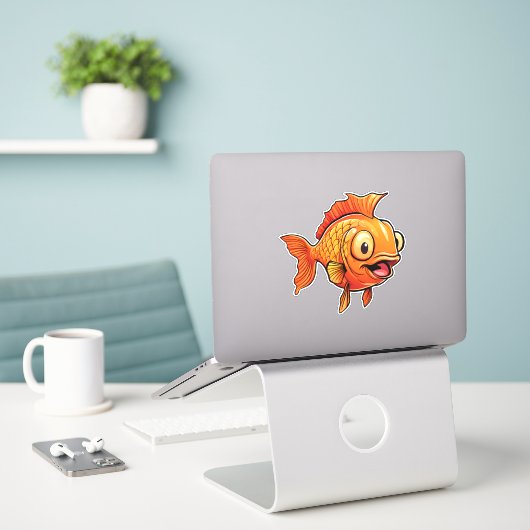 Sticker Poisson d'or (Ordinateur portable sur le bureau)