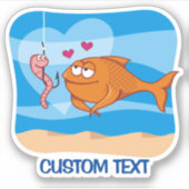 Sticker Poisson et appât en amour (Devant)